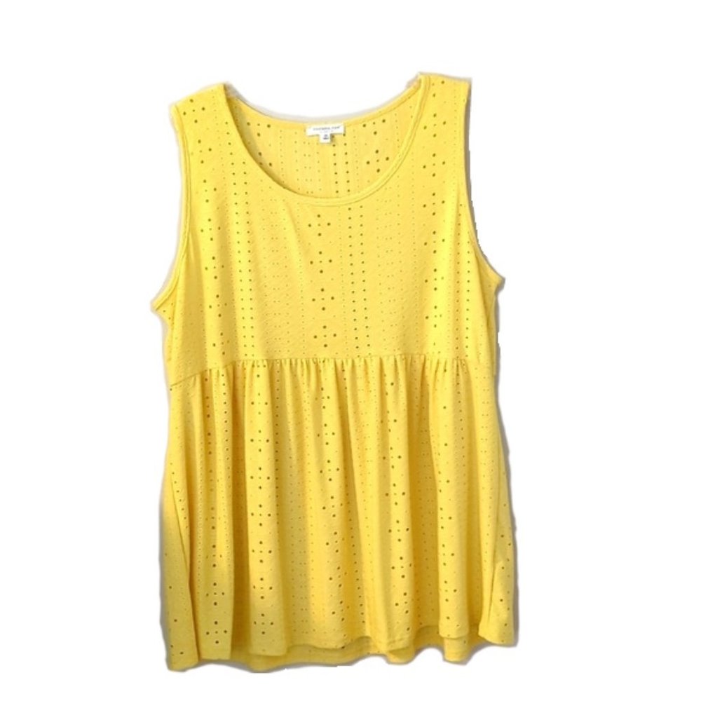 Plus Size Chic Soul Eyelet Baby Doll Tank 2XL